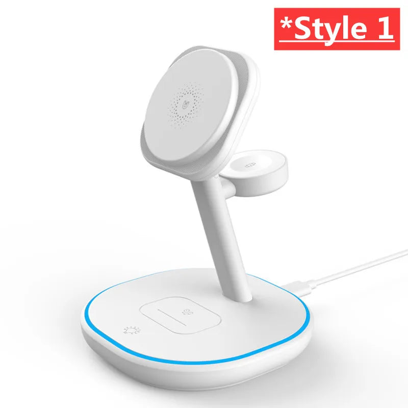 Soporte de cargador inalámbrico magnético 3 en 1 para Magsafe iPhone 16 15 14 13 Pro Max Apple Watch 9 8 AirPods Pro estación de carga rápida