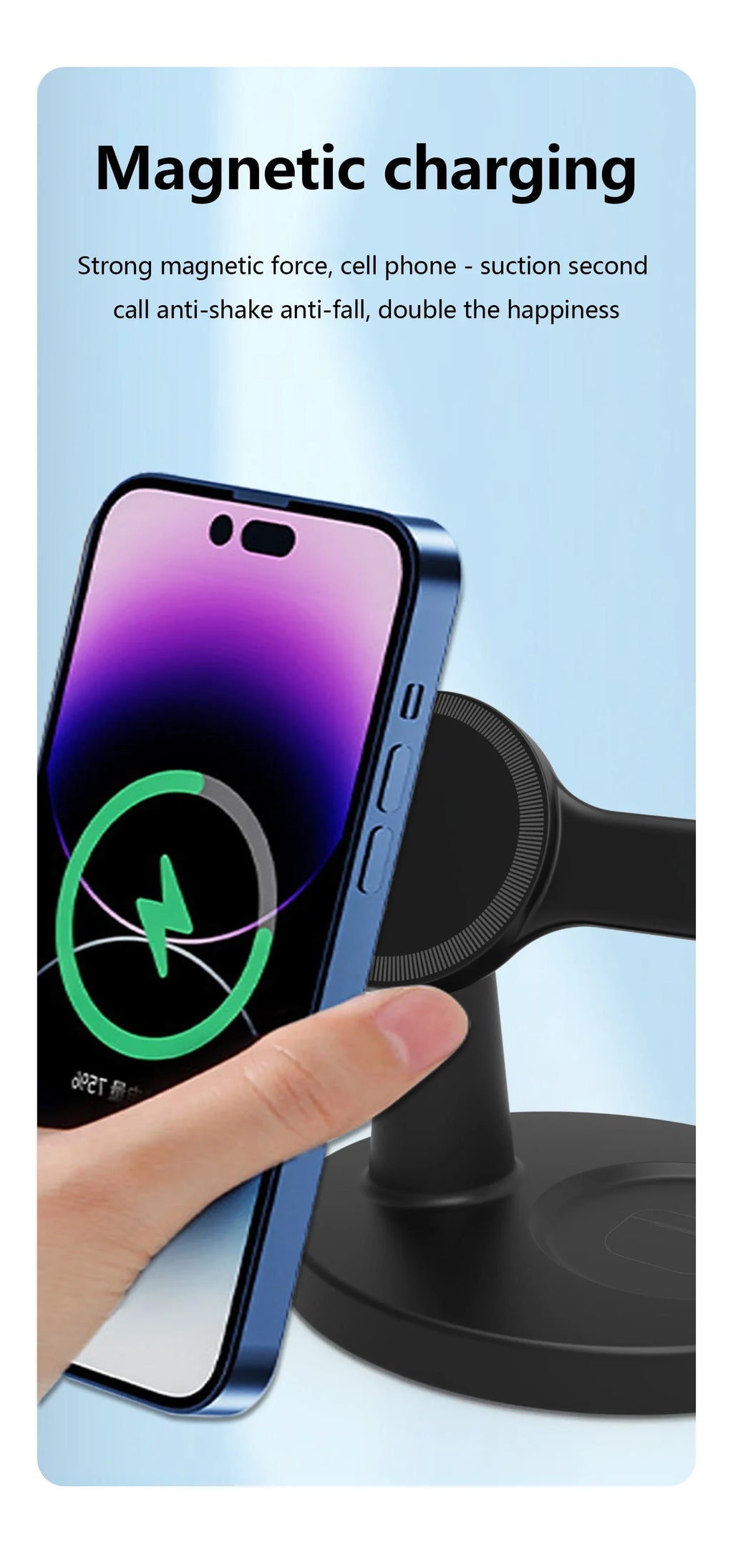 Soporte de cargador inalámbrico magnético 3 en 1 para Magsafe iPhone 16 15 14 13 Pro Max Apple Watch 9 8 AirPods Pro estación de carga rápida