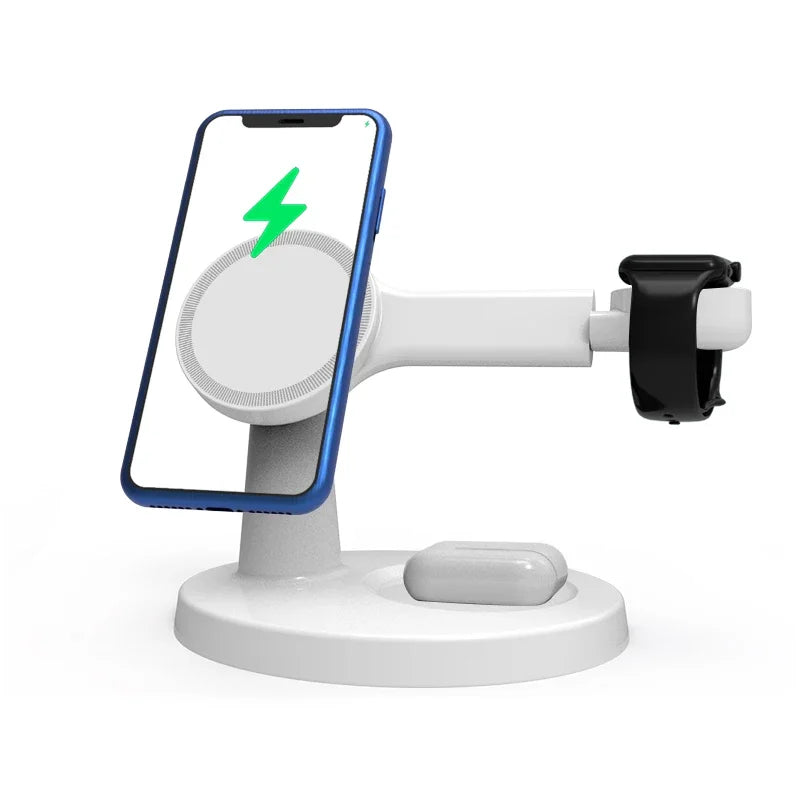 Soporte de cargador inalámbrico magnético 3 en 1 para Magsafe iPhone 16 15 14 13 Pro Max Apple Watch 9 8 AirPods Pro estación de carga rápida
