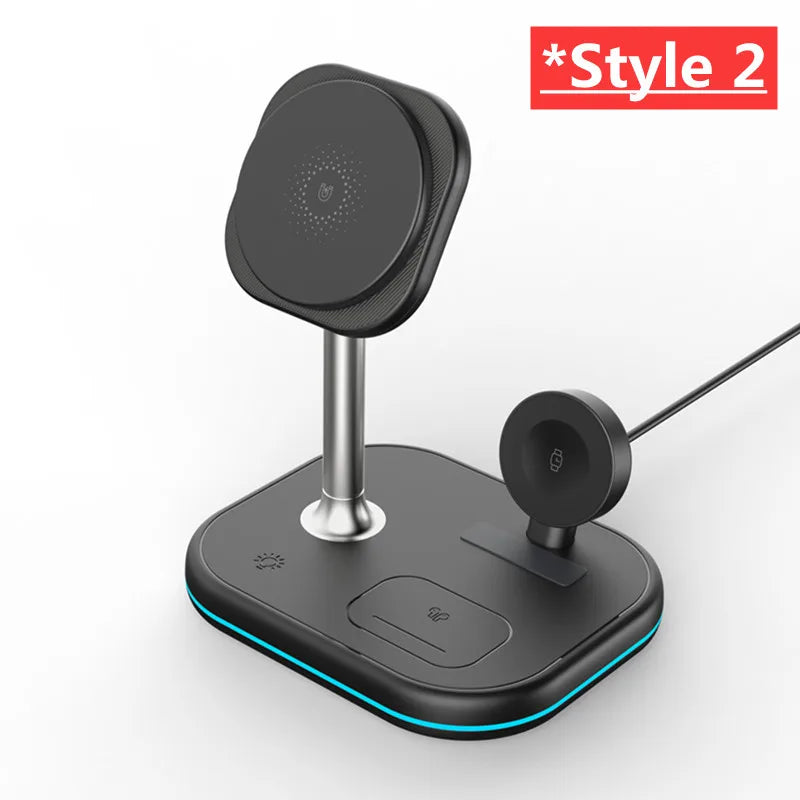 Soporte de cargador inalámbrico magnético 3 en 1 para Magsafe iPhone 16 15 14 13 Pro Max Apple Watch 9 8 AirPods Pro estación de carga rápida