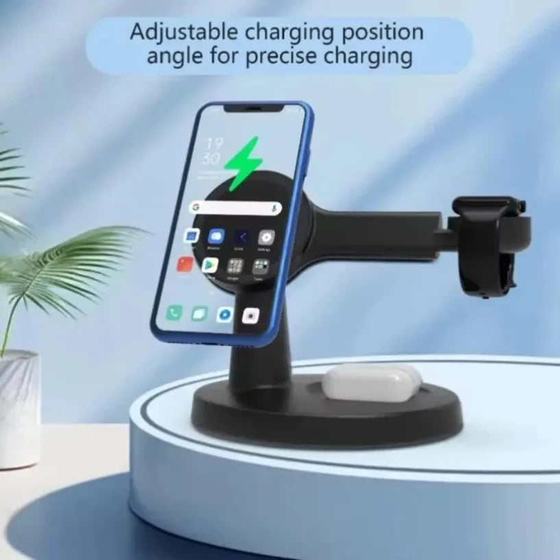 Soporte de cargador inalámbrico magnético 3 en 1 para Magsafe iPhone 12 13 14 15 16 Pro Max iWatch 10 9 8 AirPods Pro Estación de carga rápida